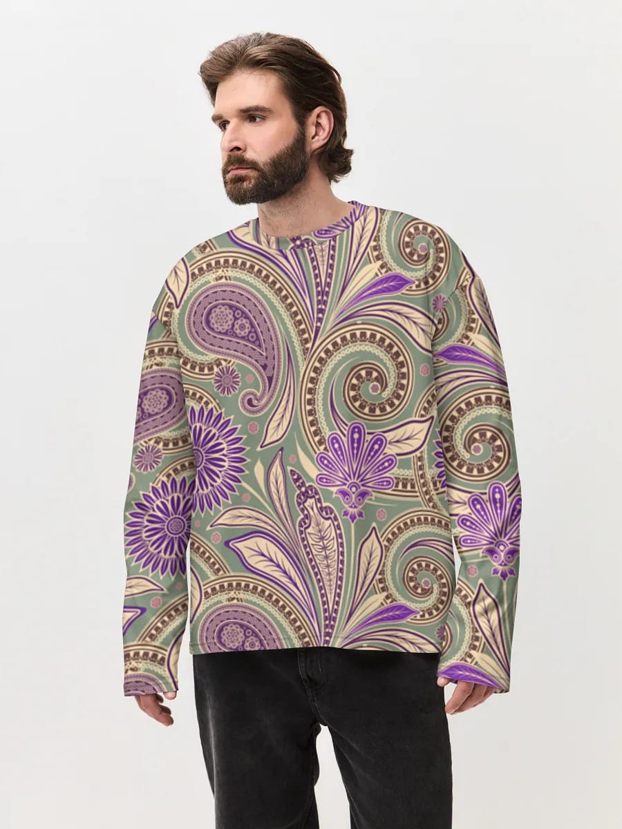 Lila Paisley Blumen-Wirbel