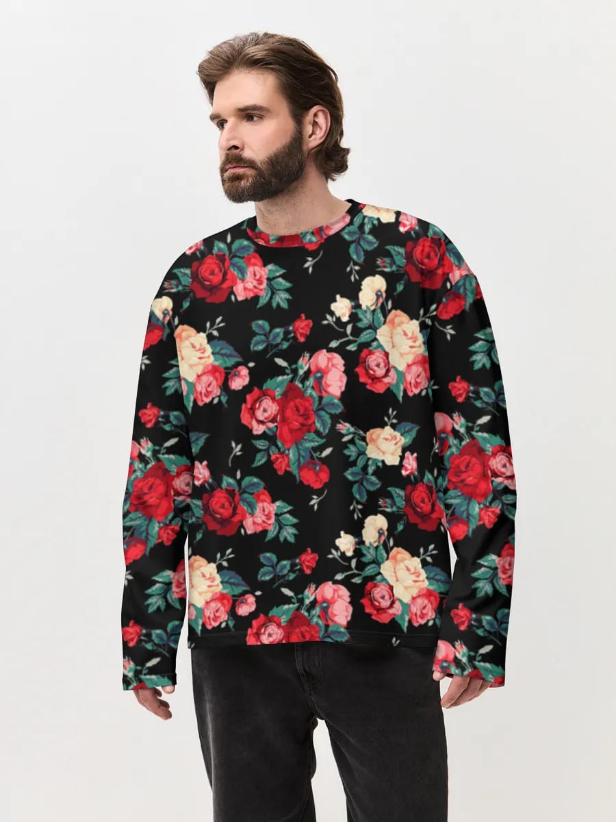 Vintage Roses On Black