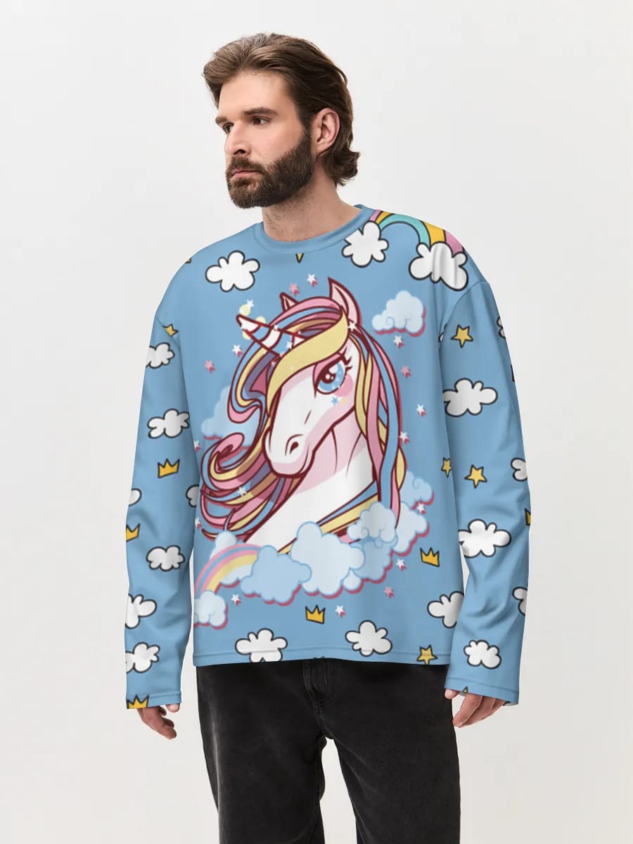 Pastell Einhorn in Wolken
