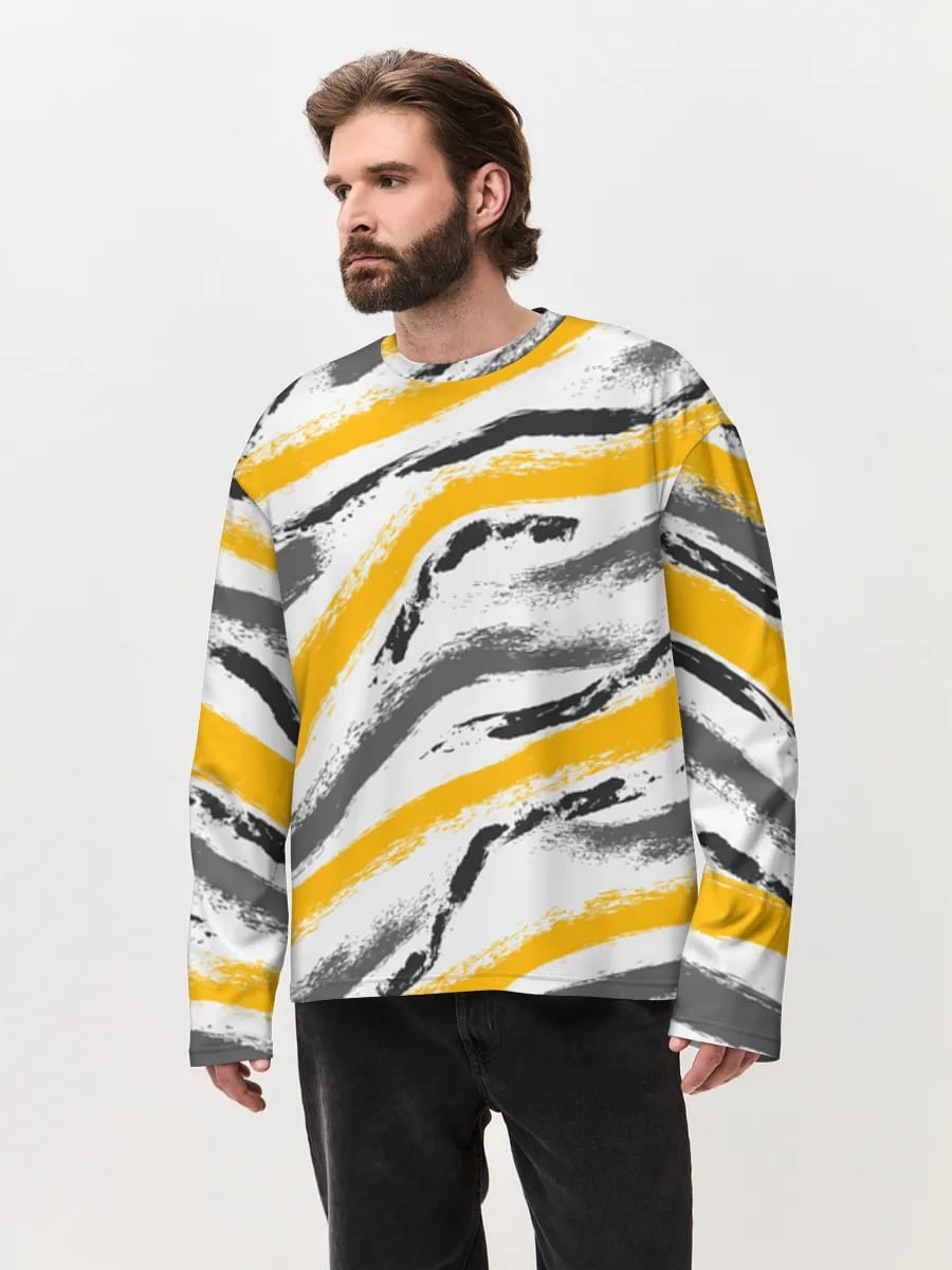 Mustard Chevron Brushstrokes
