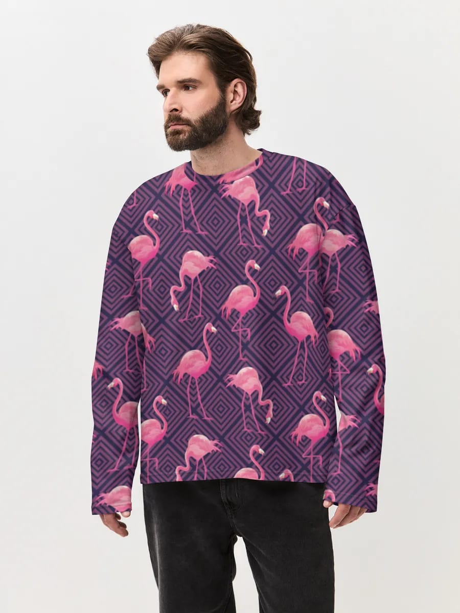 Pinker Flamingo Geometrischer Print