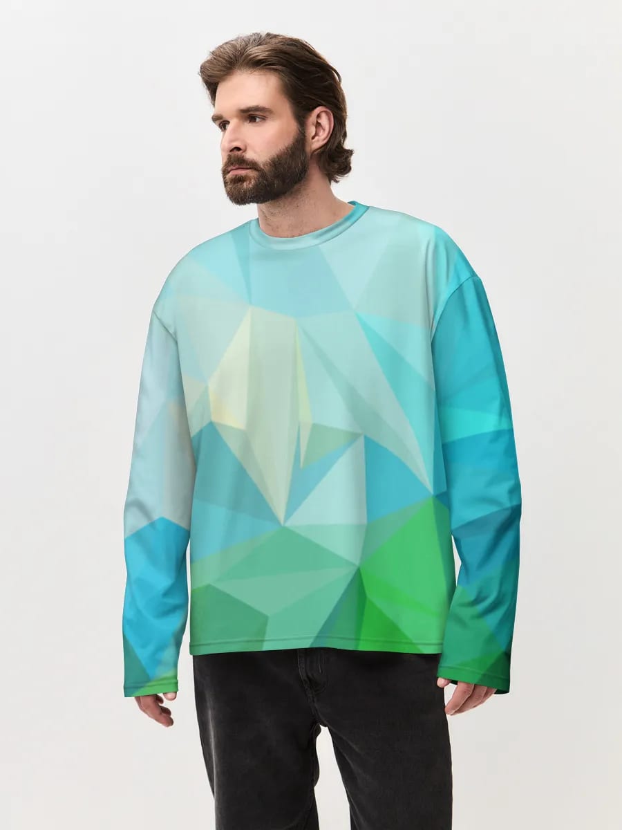 Blau-Grün Low Poly