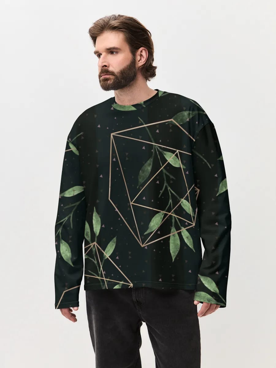 Botanical Geometric Gold Leaves