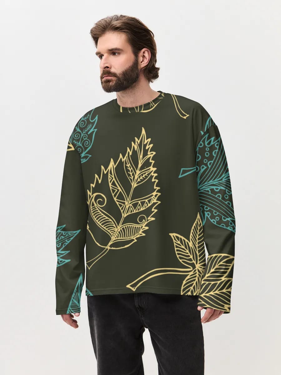 Decorative Leaf Line Art