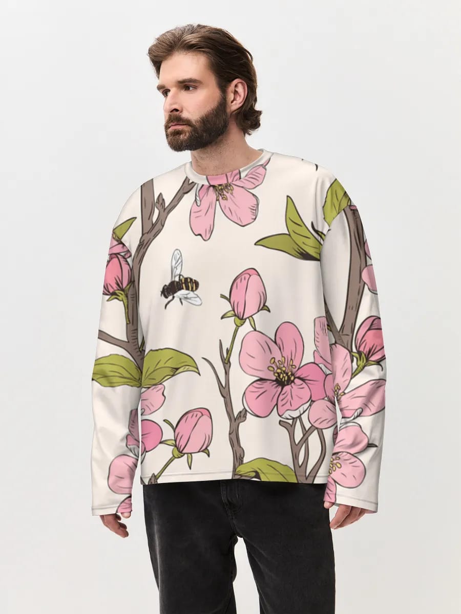 Pink Blossoms And Bees