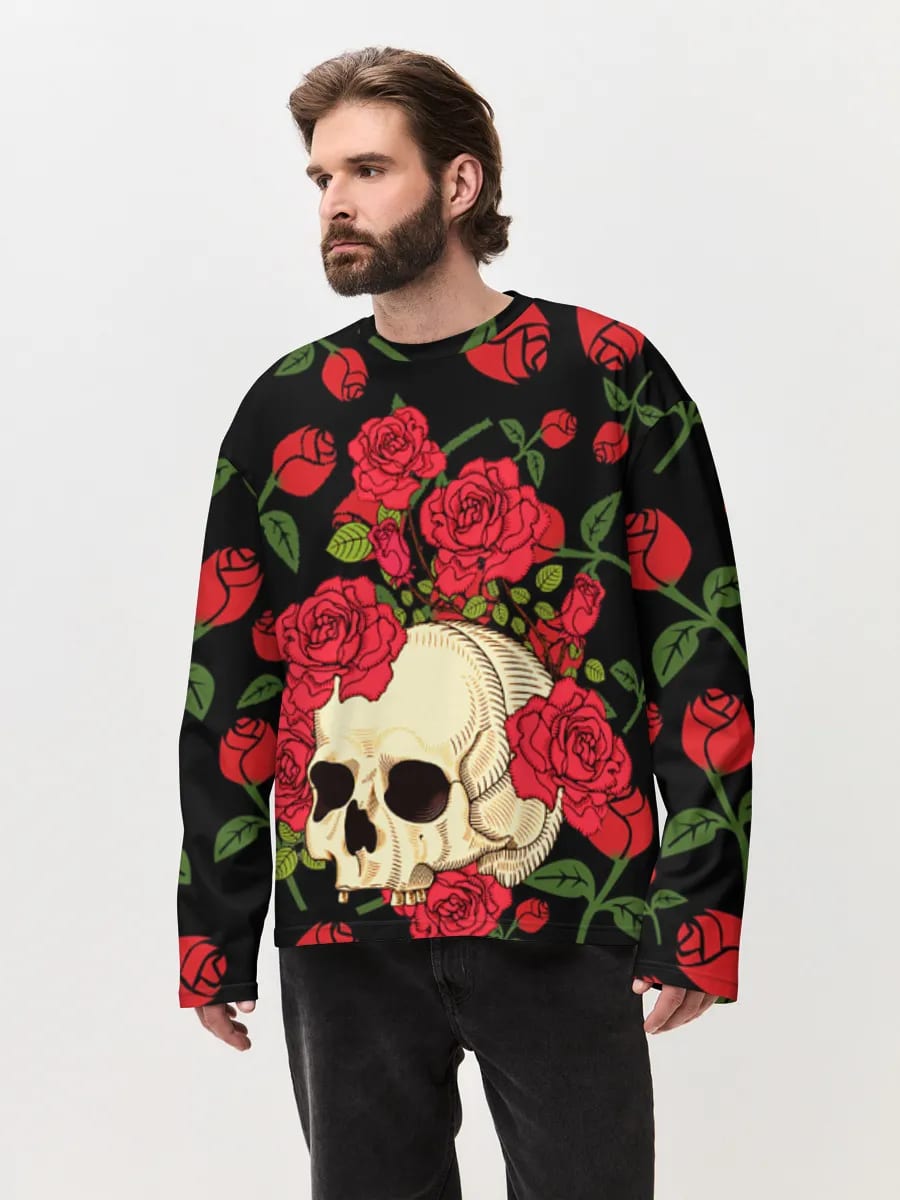 Skull And Red Roses