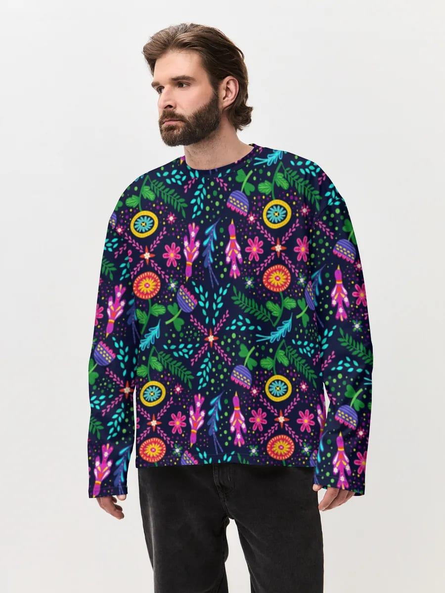 Neon Folk Floral Motifs