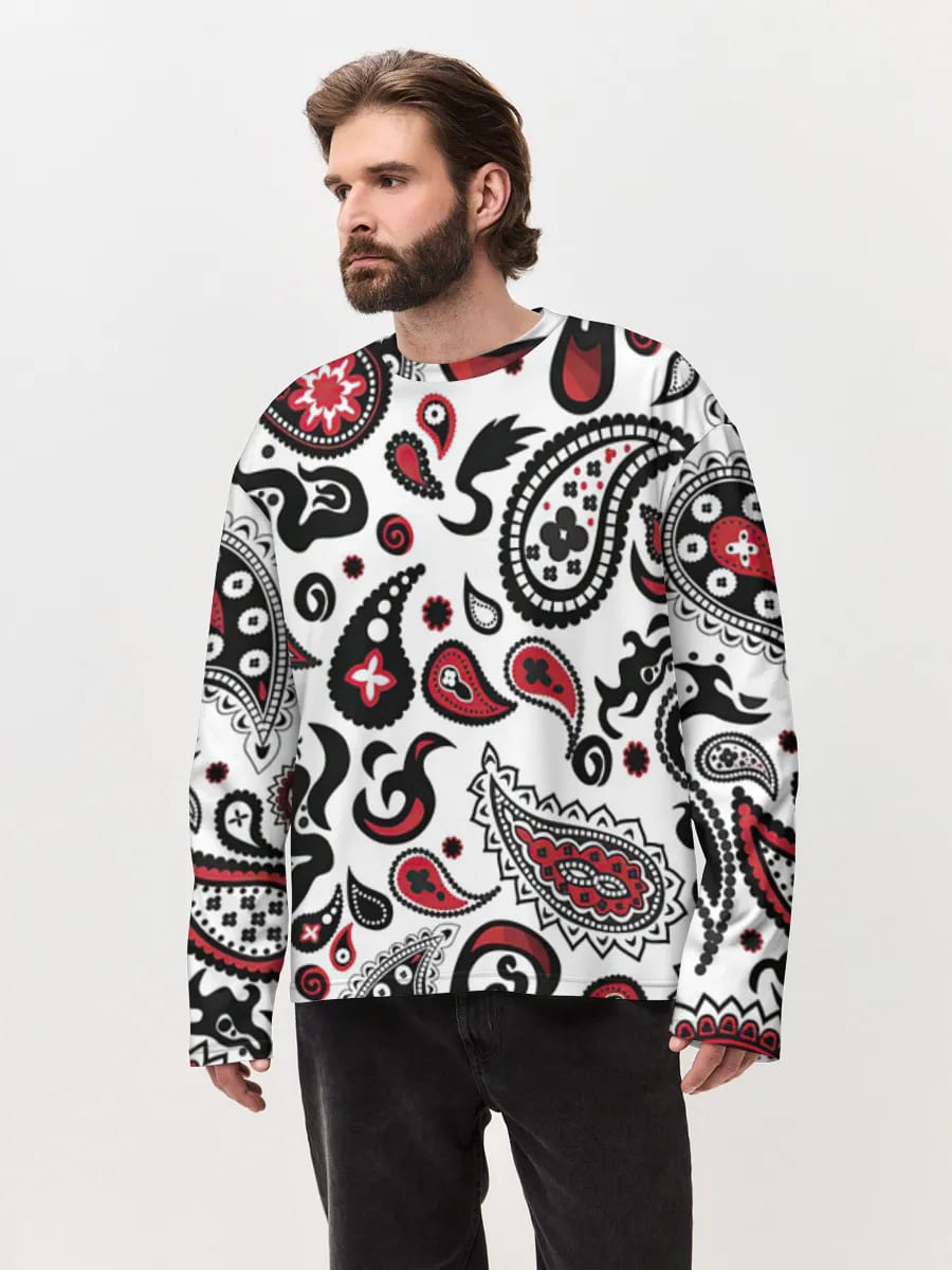 Red Black Paisley Bandana