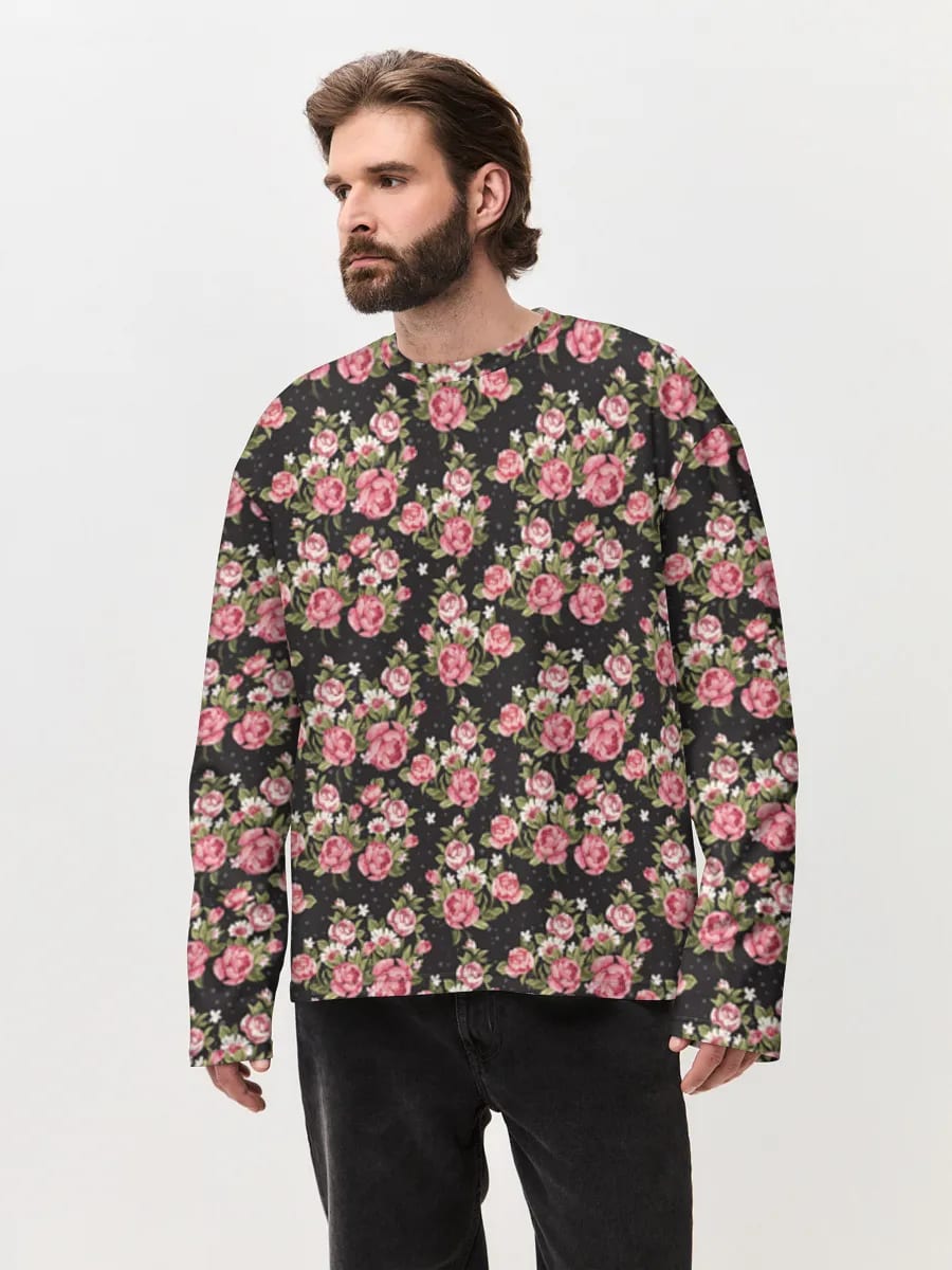 Pink Roses On Black