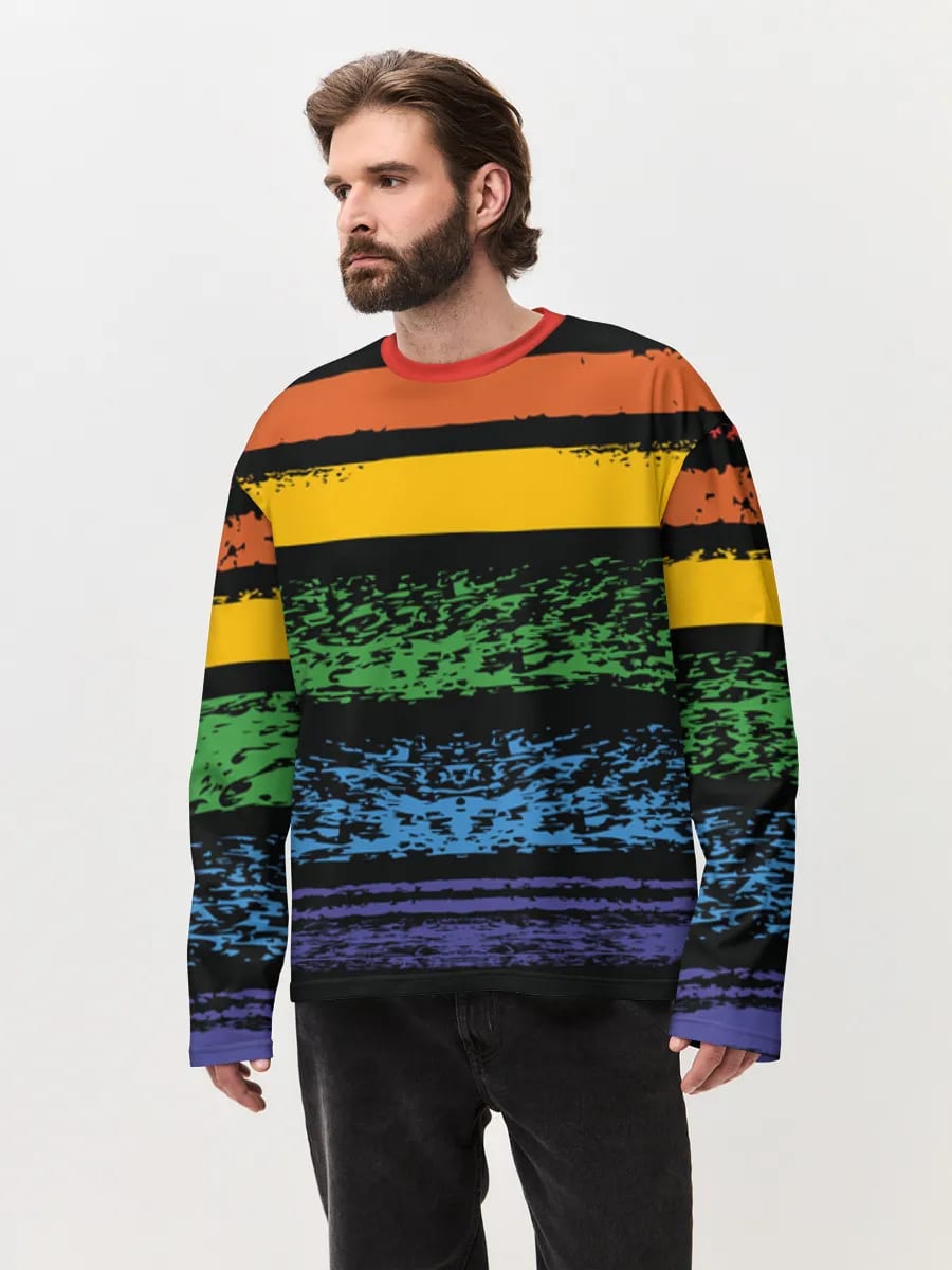 Distressed Rainbow Stripes