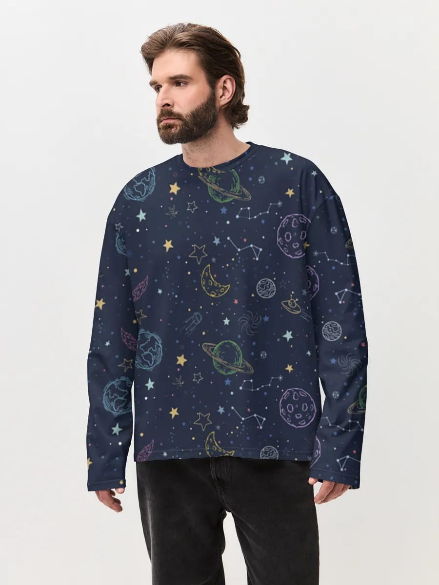 Cielo nocturno con garabatos cósmicos