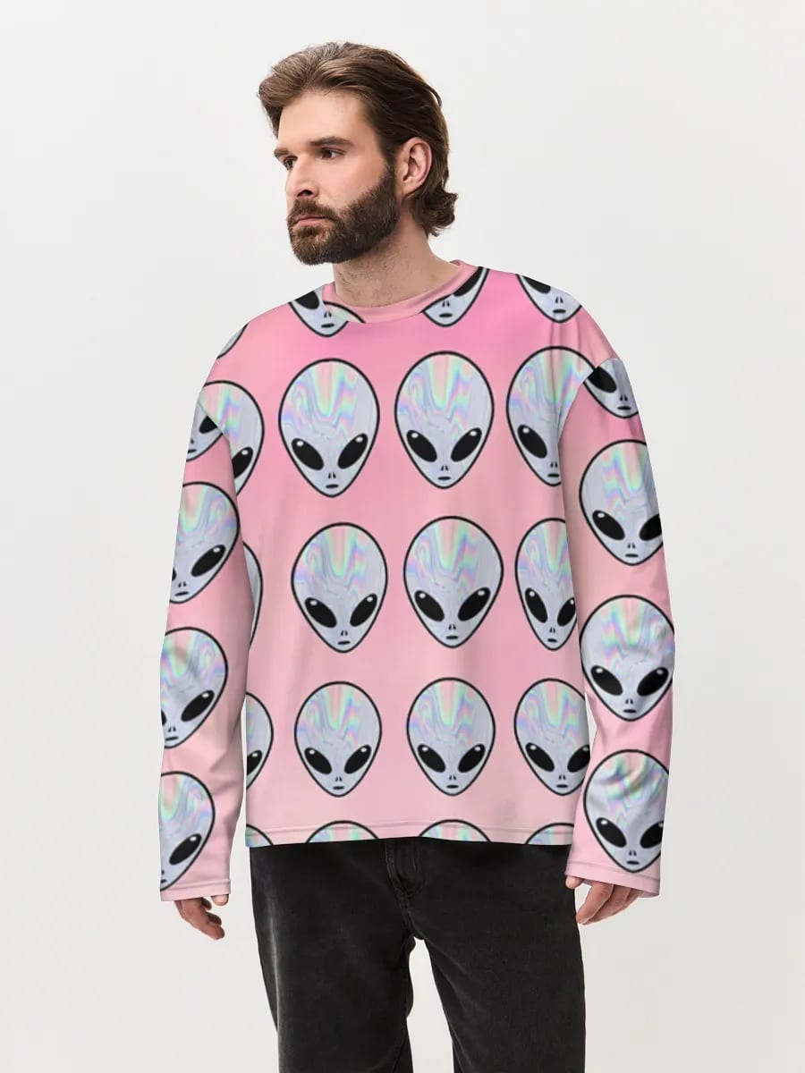 Pastell Holografische Alien-Köpfe