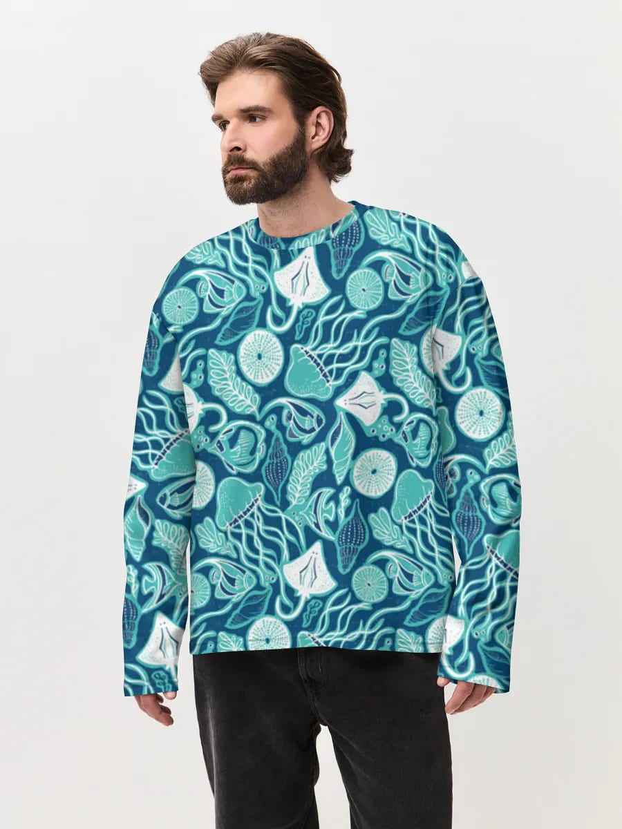 Teal Ocean Life Illustration