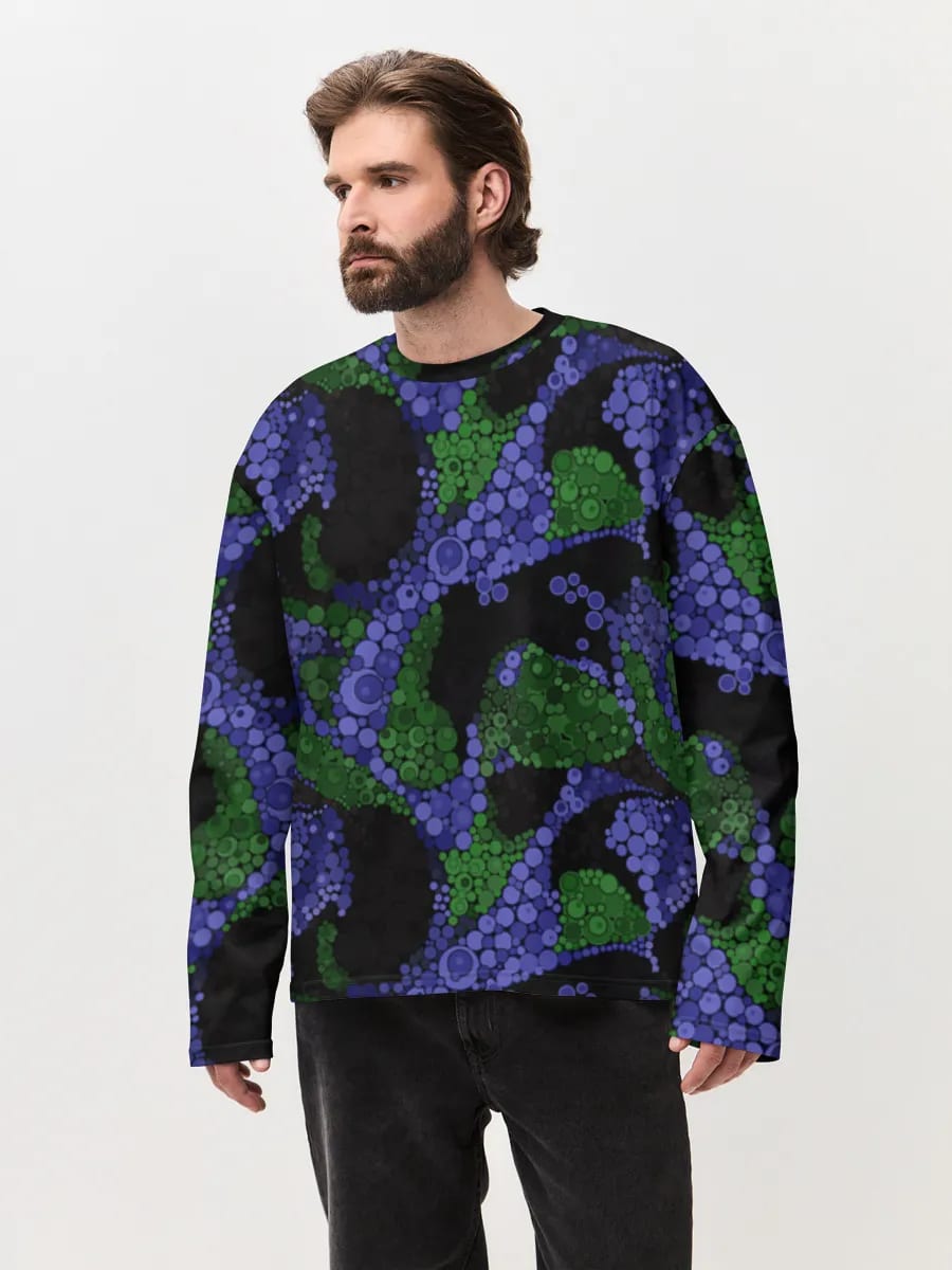 Blau-Grünes Dotwork Camo