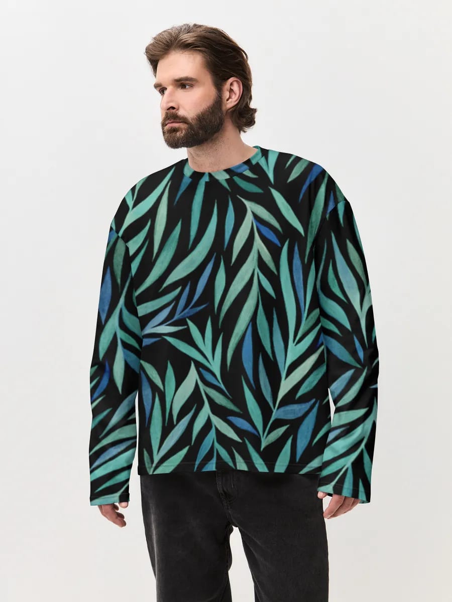 Midnight Teal Leaves