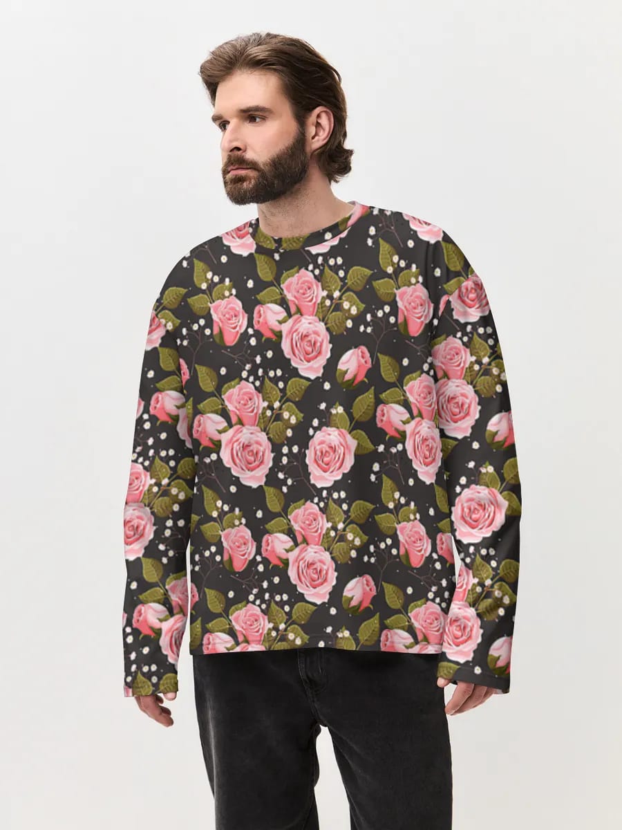 Pink Roses On Black