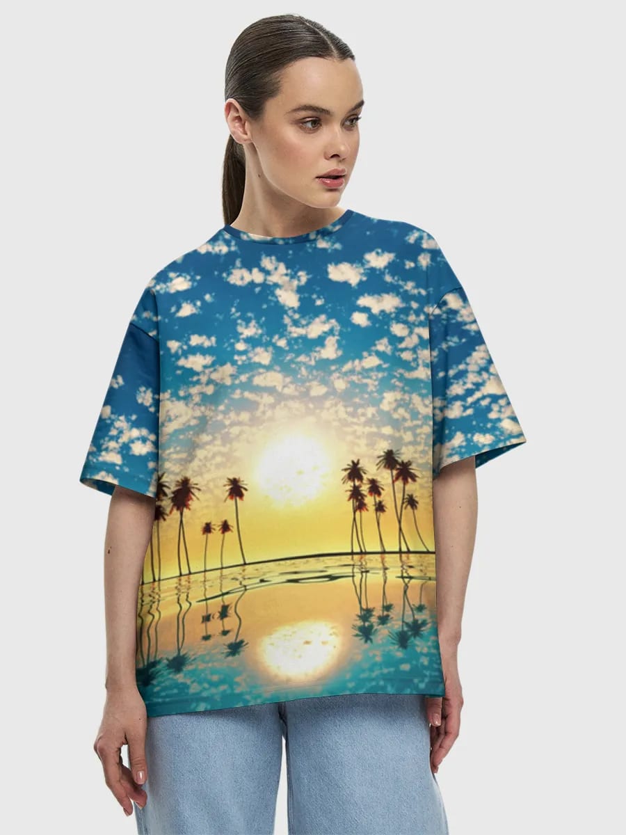 Palm Sunset Reflection