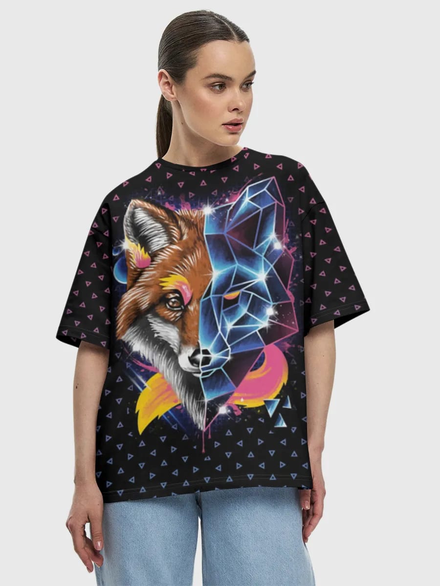 Neon Geometric Fox