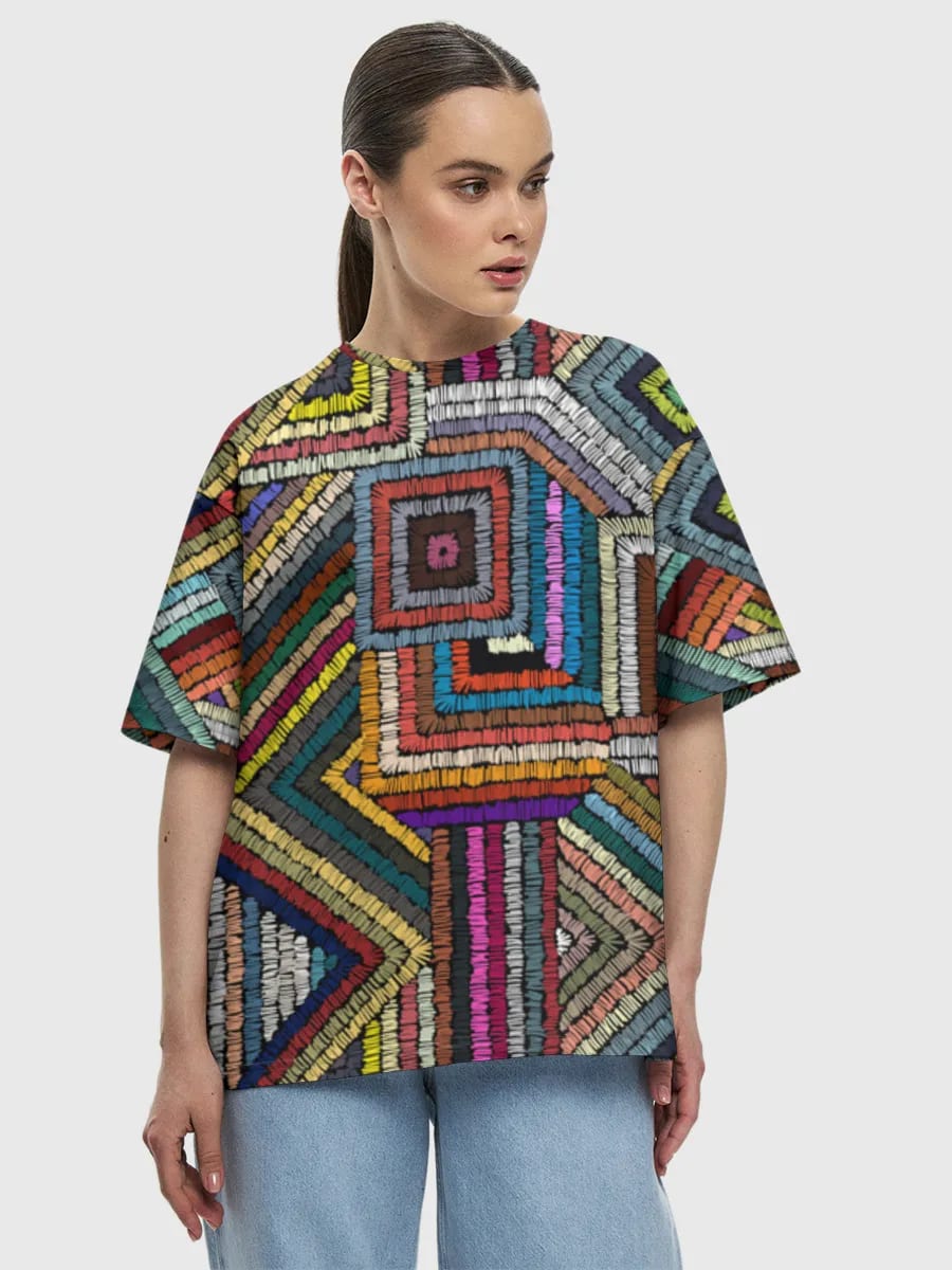 Colorful Geometric Embroidery