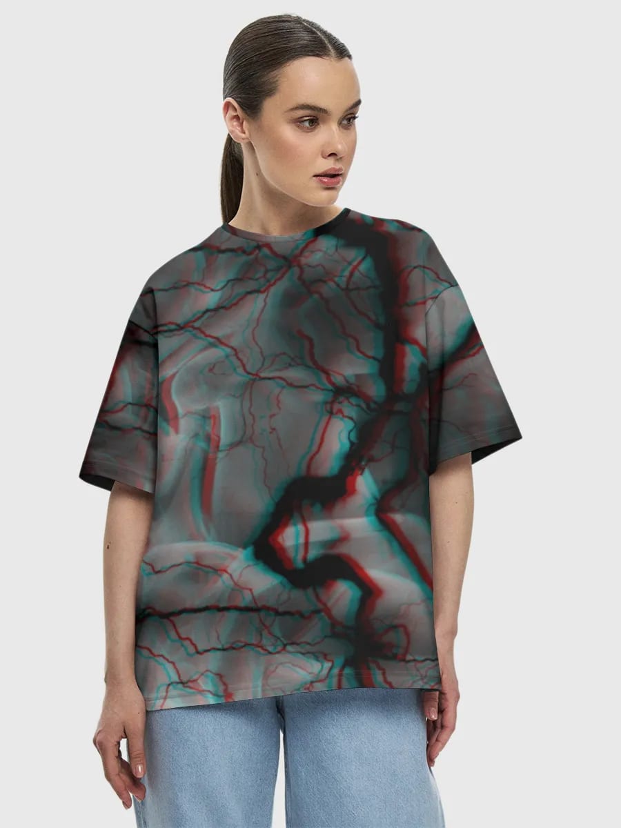 Anaglyph Glitch Smoke Veins