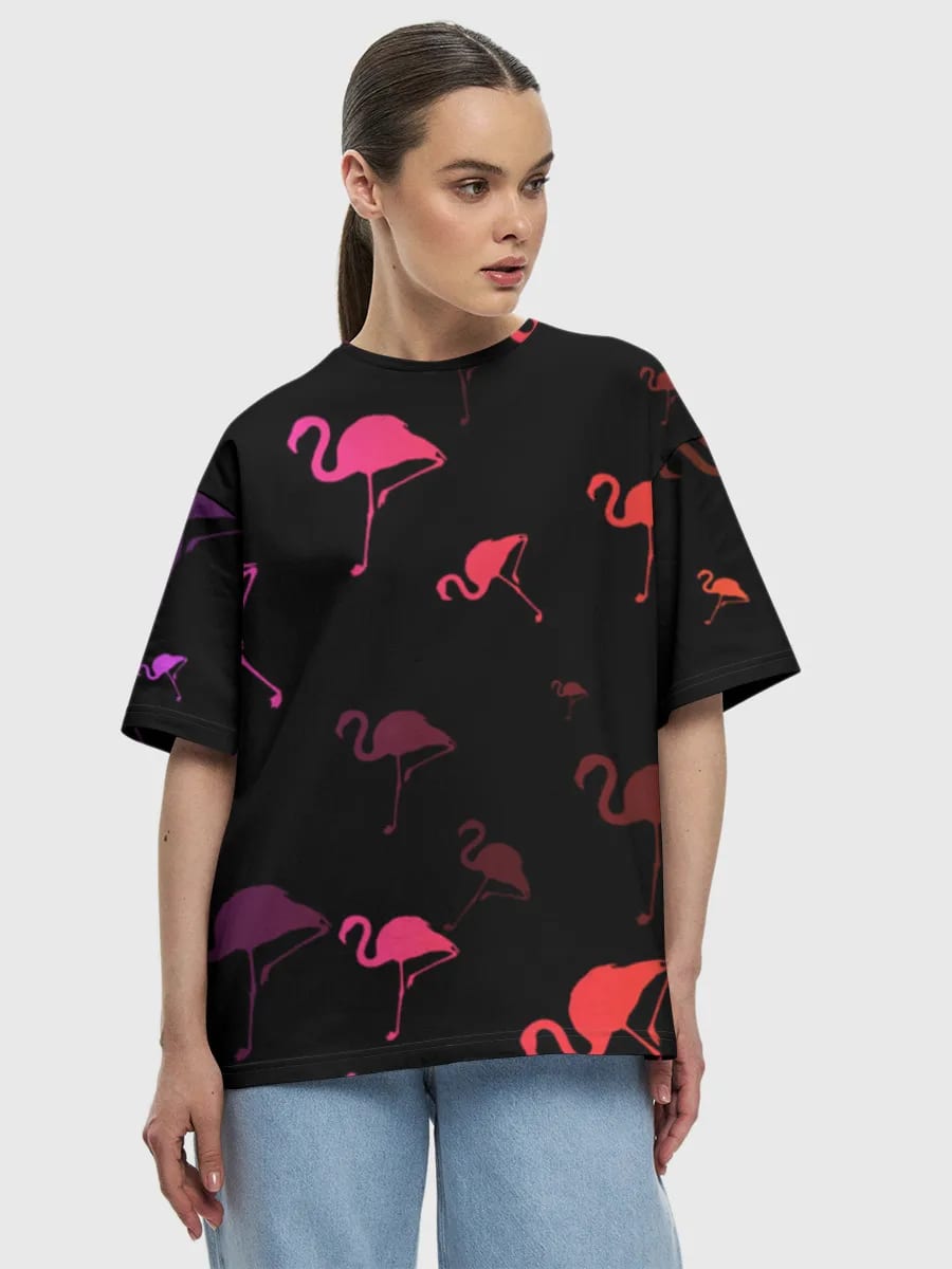 Neon Flamingos On Black