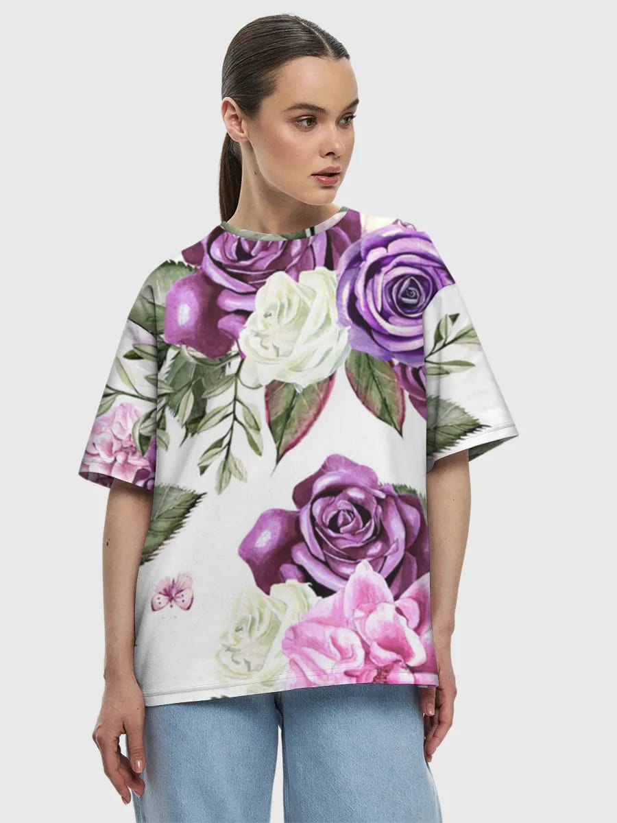 Watercolor Purple Rose Bouquet