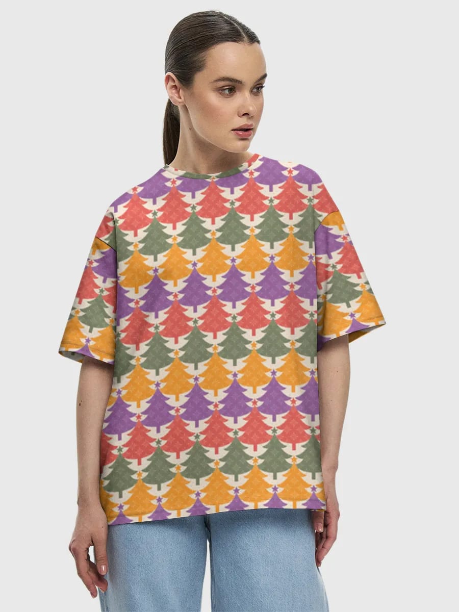 Retro Bunte Weihnachtsbäume