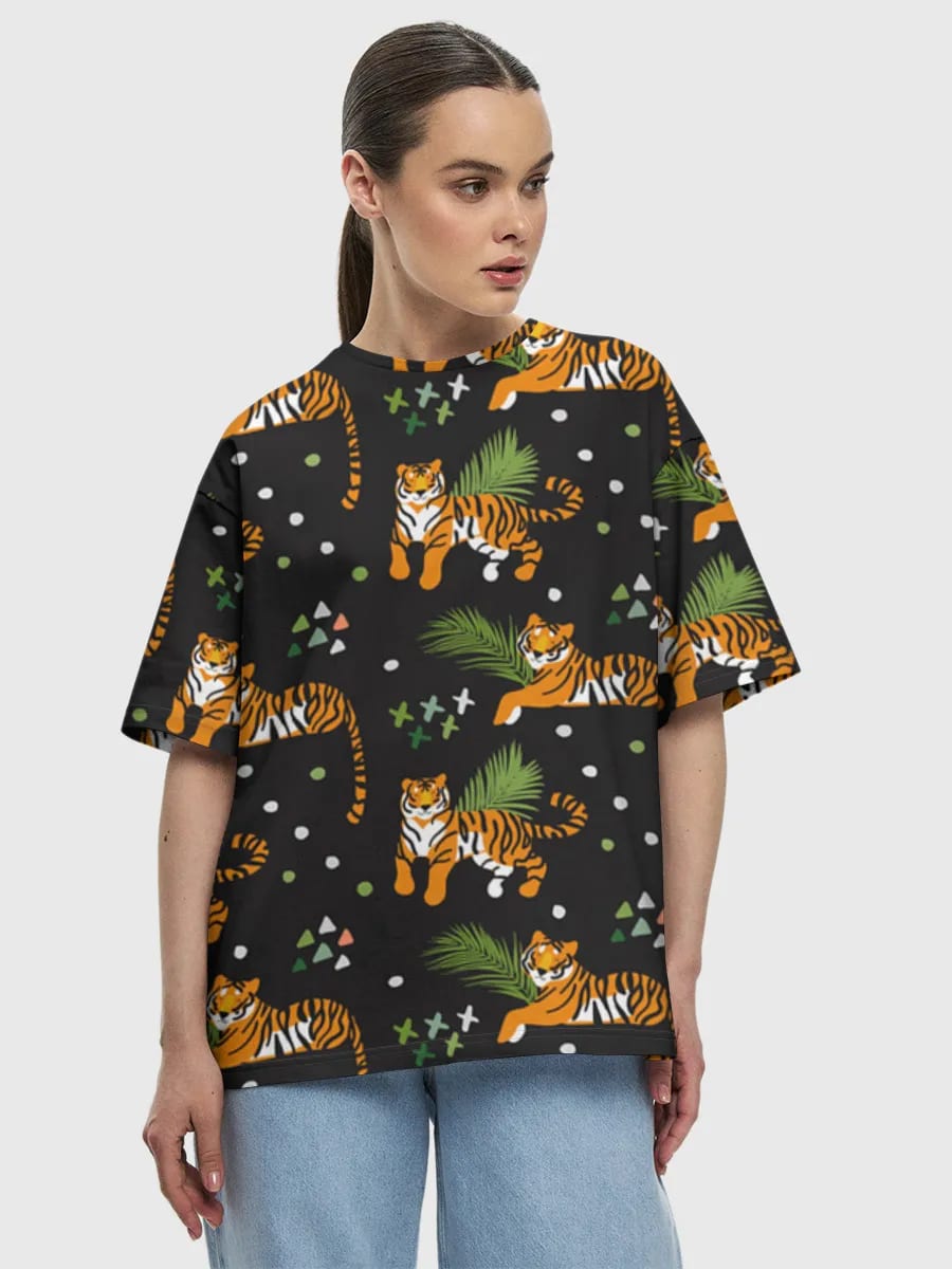 Playful Tigers And Palms