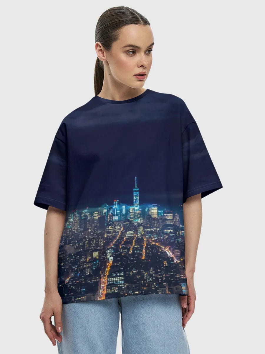 Neon Night City Skyline