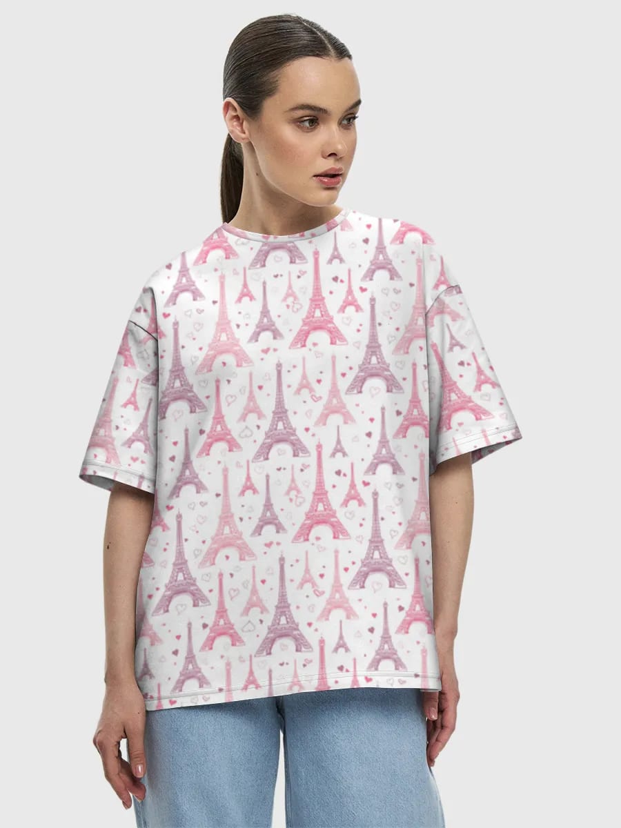 Pink Eiffel Tower Hearts