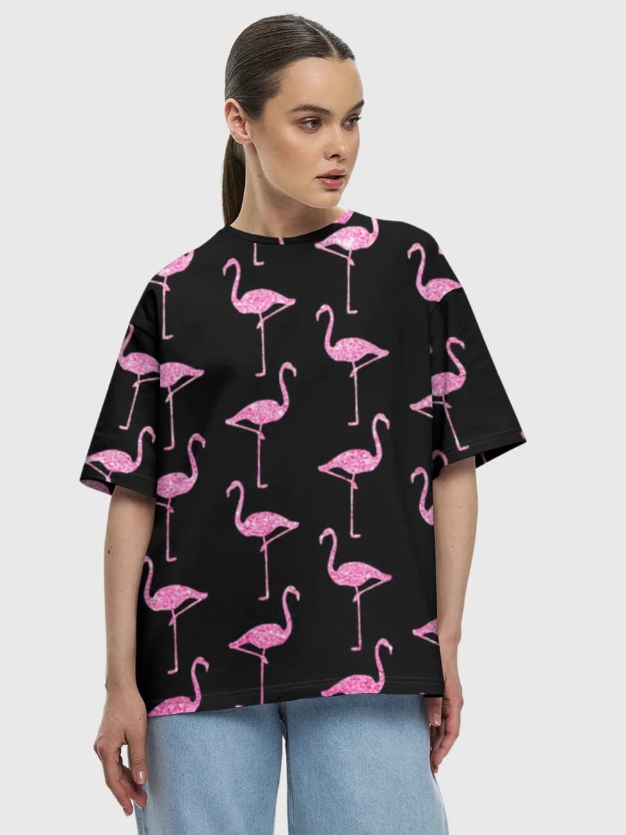 Pink Flamingos On Black