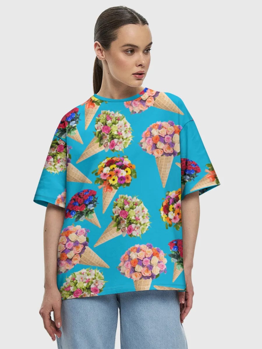 Conos de helado con diseño floral