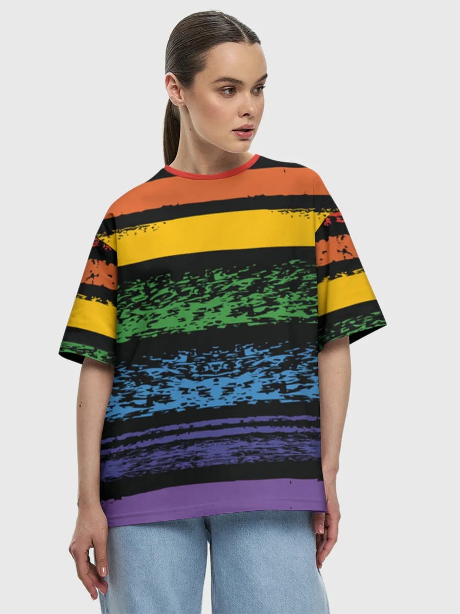 Distressed Rainbow Stripes