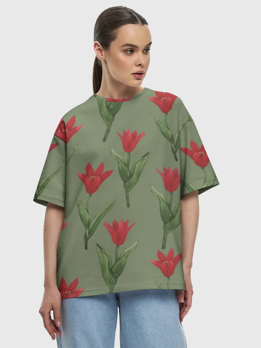 Tulipanes rojos en acuarela