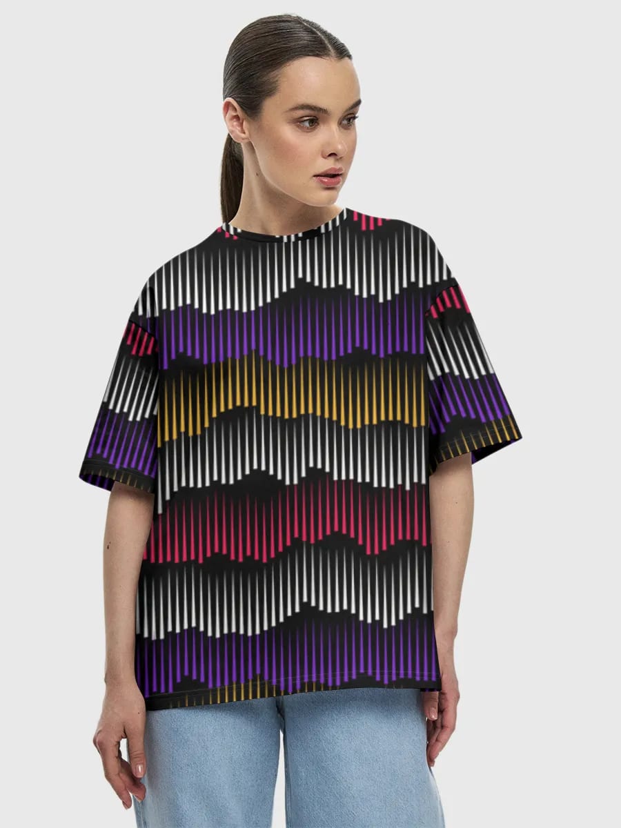 Vibrant Wavy Stripe Art