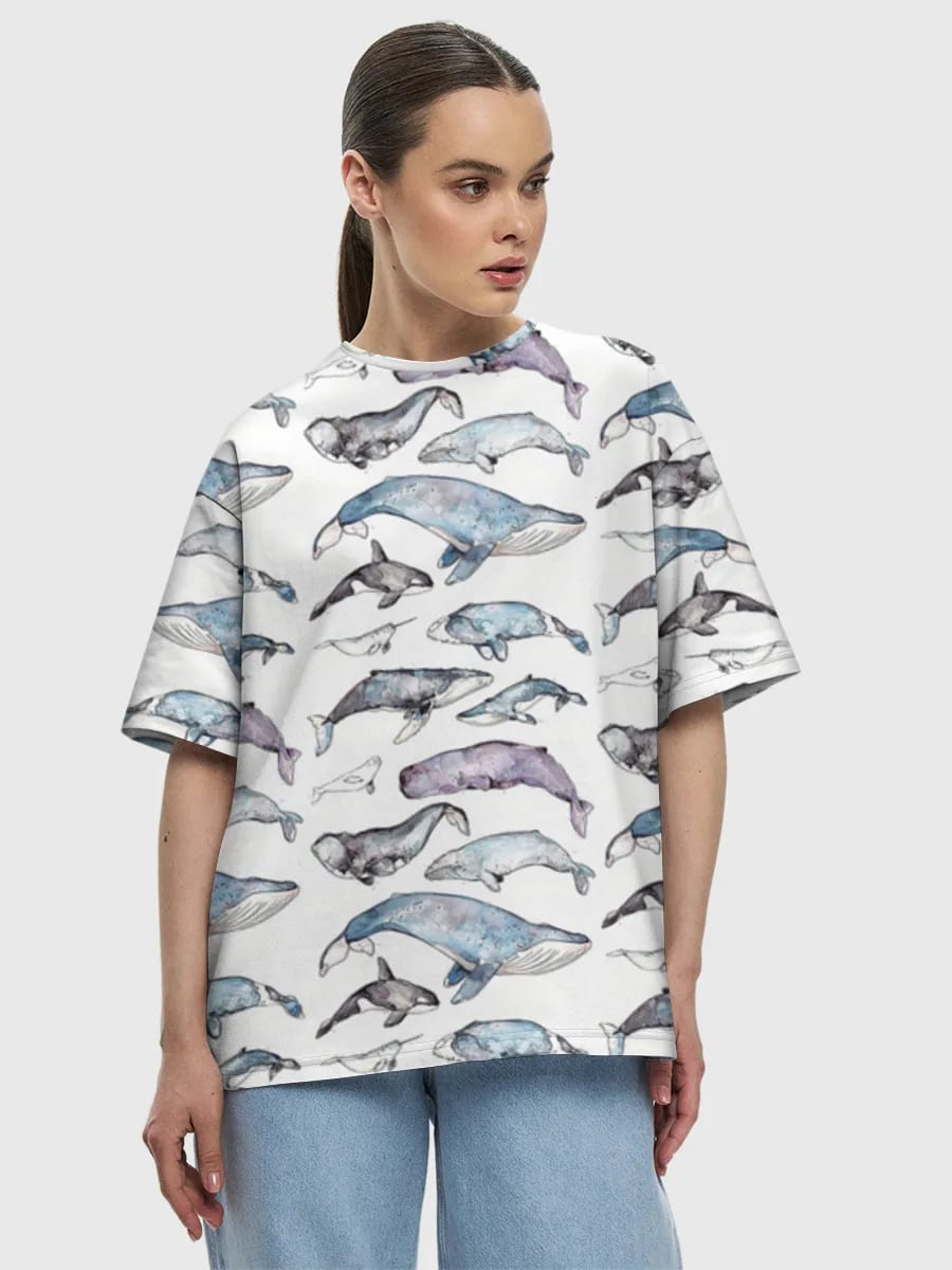 Watercolor Whale Parade