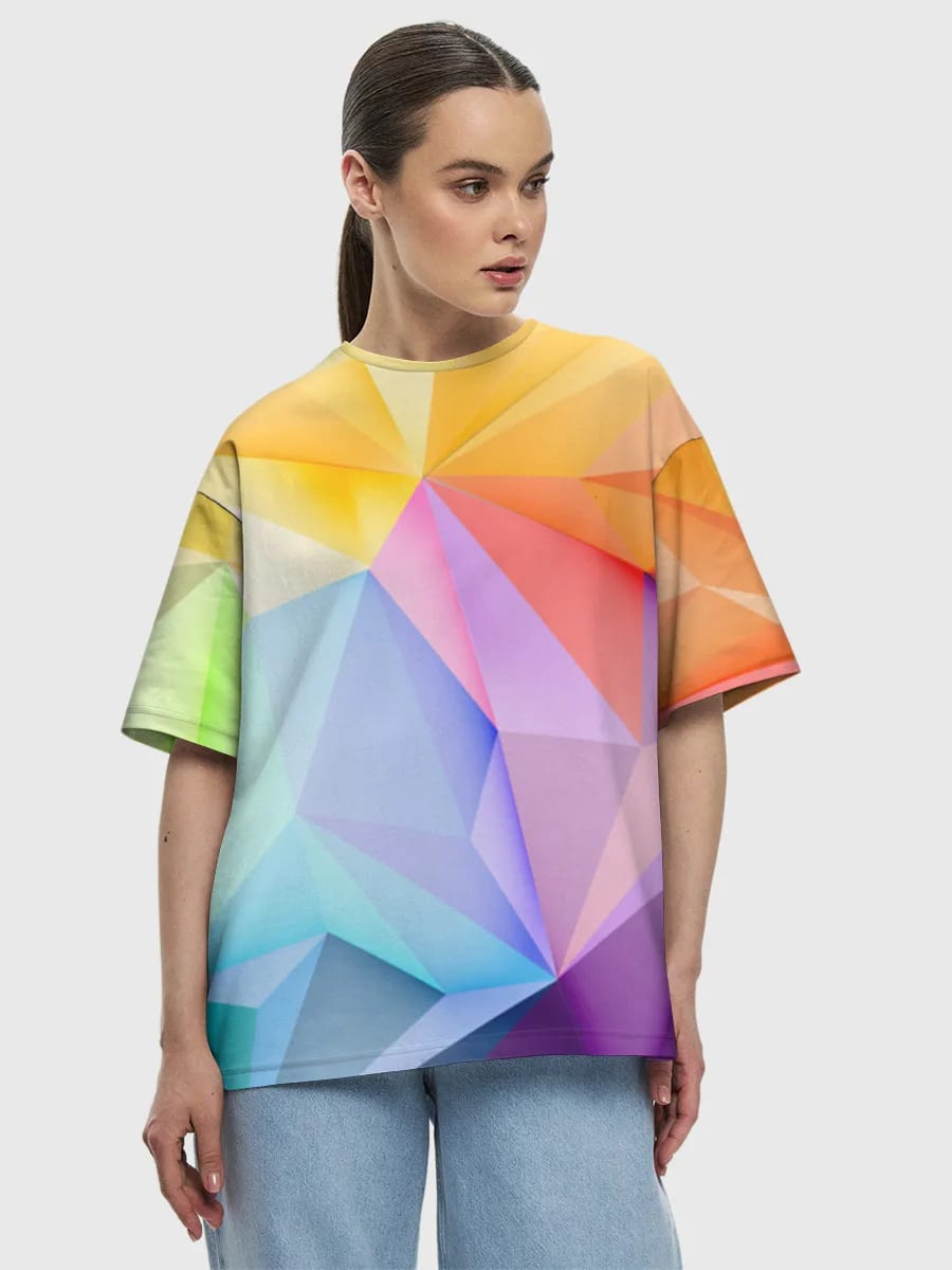 Rainbow Low Poly Geometric