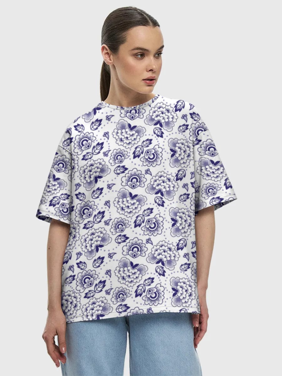 Estampado floral vintage azul