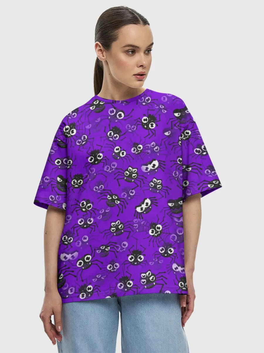 Lindas arañas sobre fondo morado