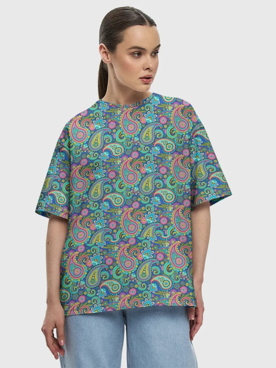 Lebhafter Paisley-Blumendruck