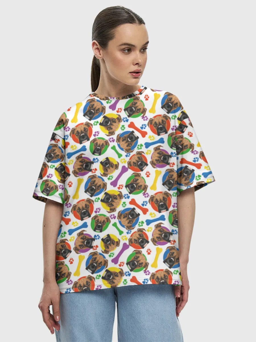Estampado de huesos de perro juguetones