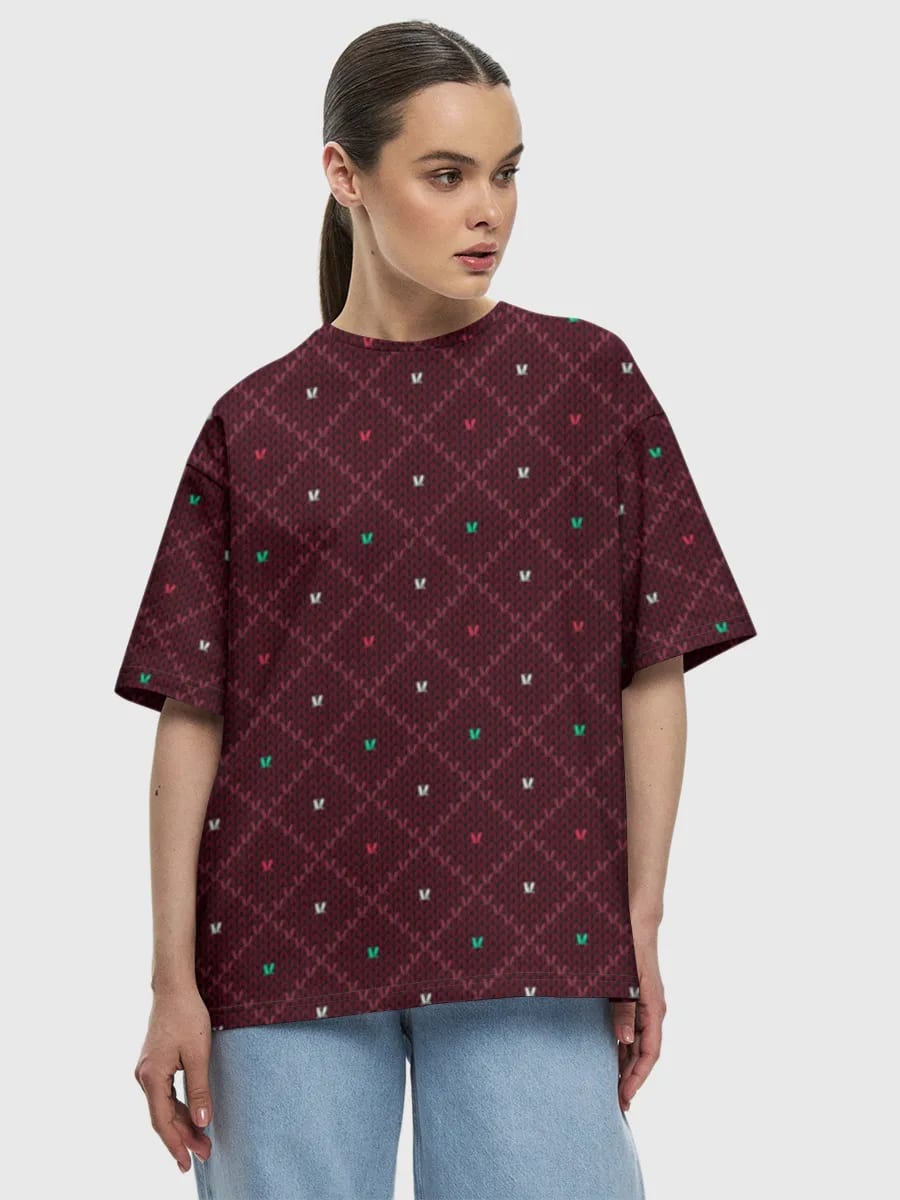 Burgundy Knit Dots