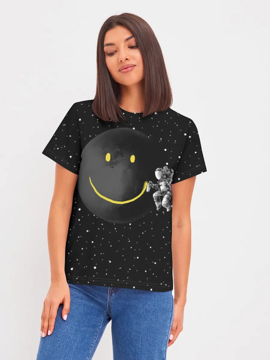 Astronaut malt Smiley-Mond