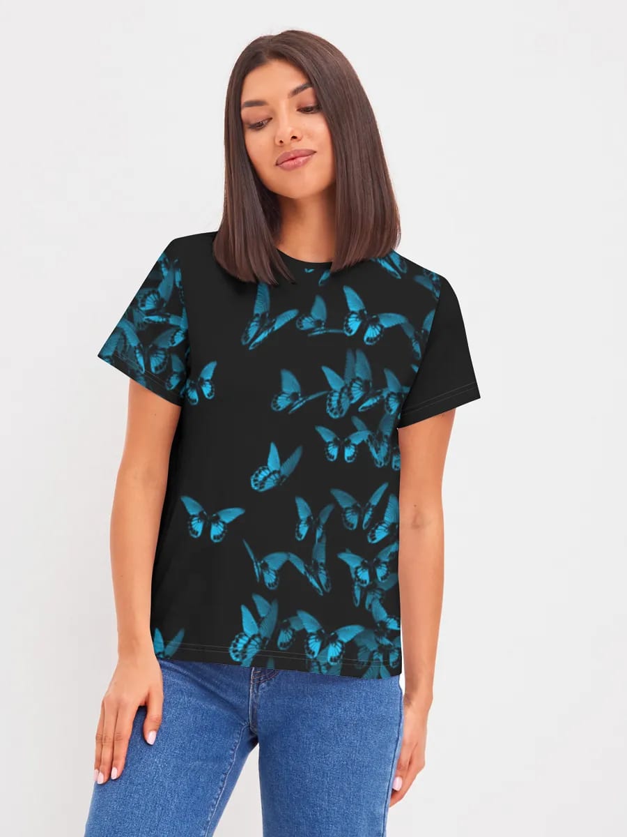 Enjambre de mariposas azules