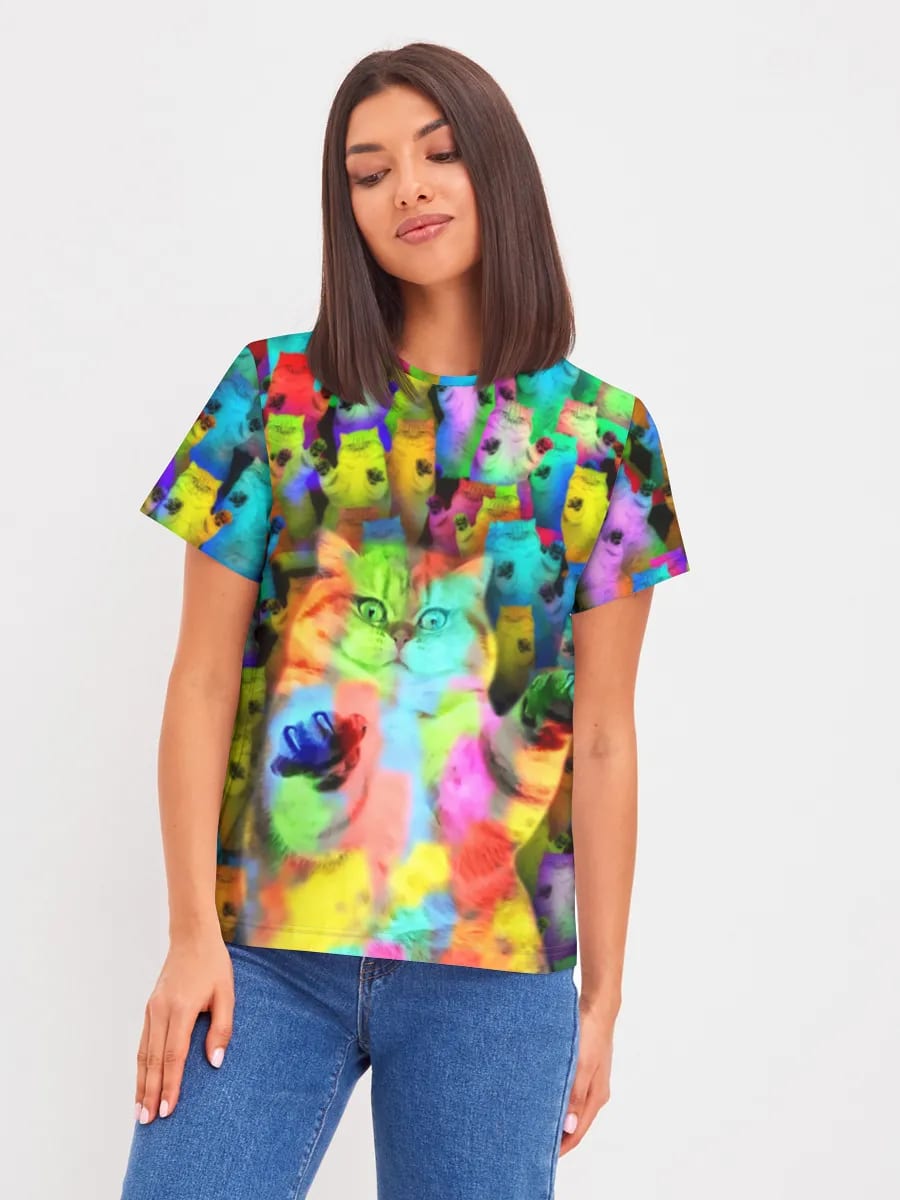 Psychedelische Regenbogen-Katzen