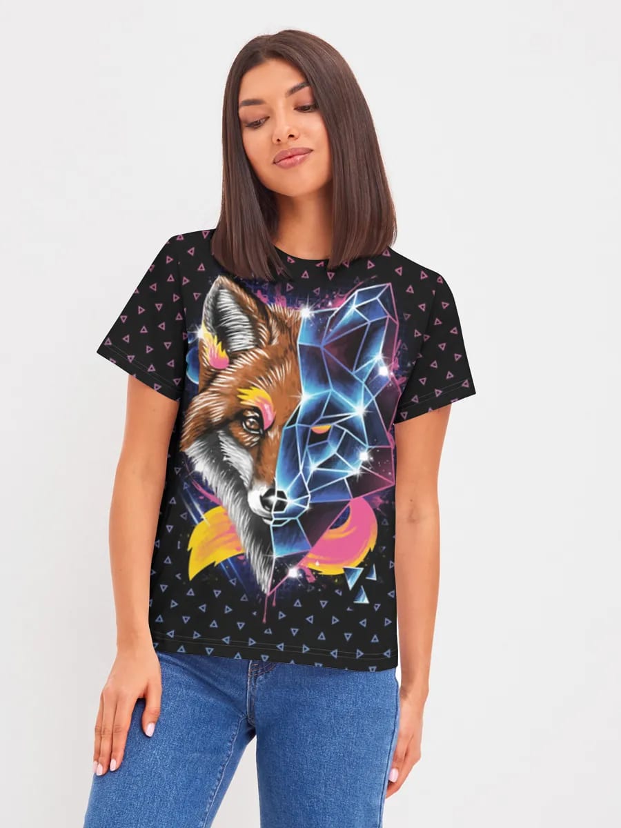 Neon Geometrischer Fuchs