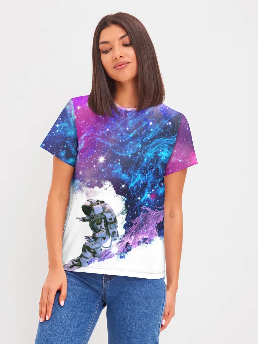 Astronaut surft den Kosmos