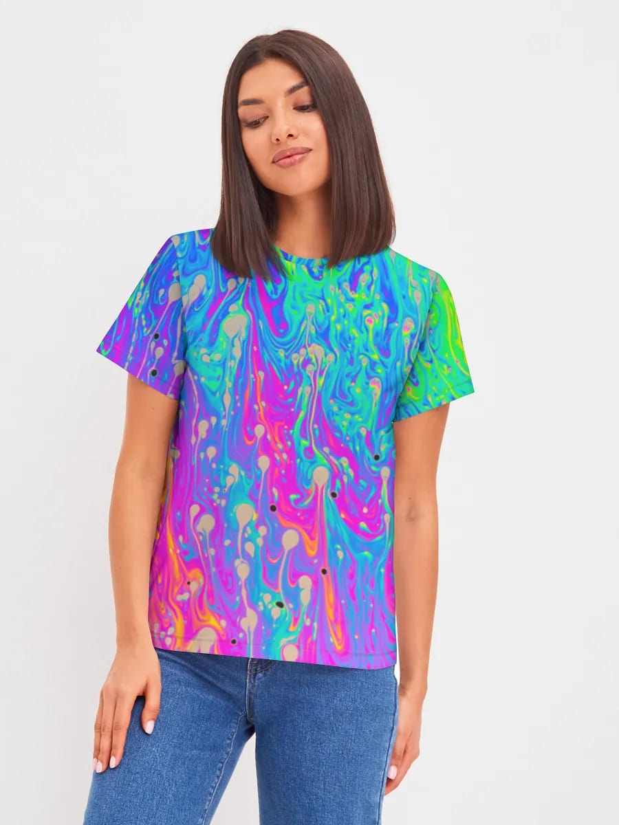Neon Psychedelic Marble Swirl