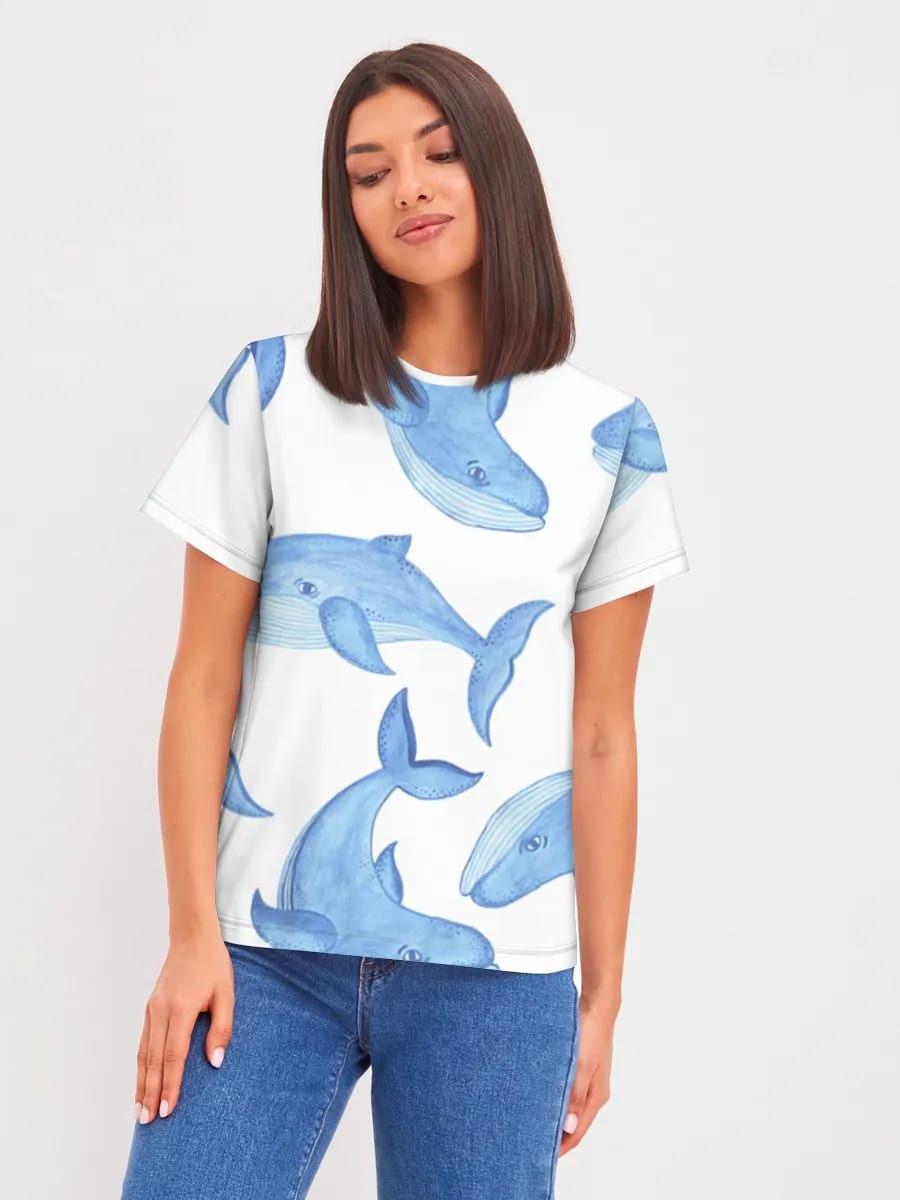 Aquarell Blaue Wale