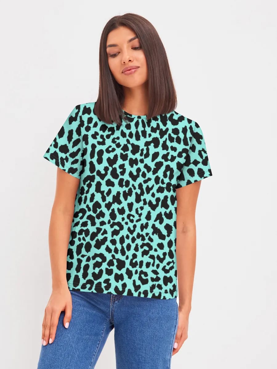 Türkiser Leoparden-Print